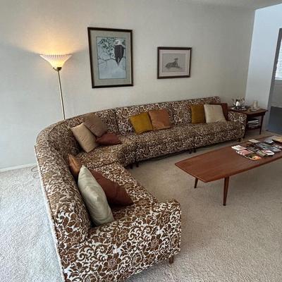 Vintage 4 piece sectional sofa, 1950s, 1960s style and era. At one