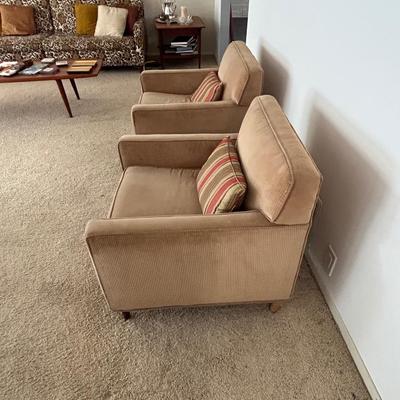 Set of two matching living room, lounge, chairs, vintage