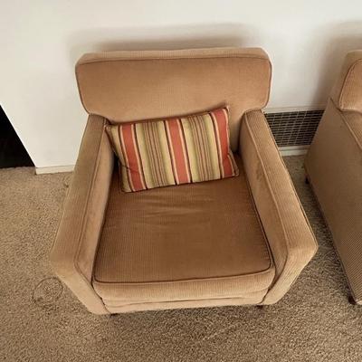 Set of two matching living room, lounge, chairs, vintage