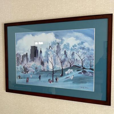 Professionally framed print of Central Park, New York.