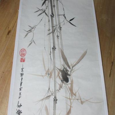 Chinese Painted Art On Rice Paper Approx 26