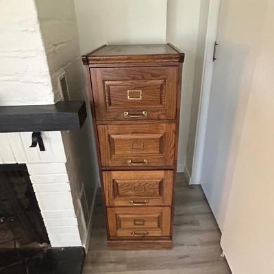 Four drawer wooden file cabinet