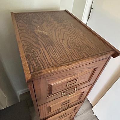 Four drawer wooden file cabinet