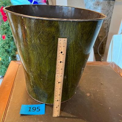 Antique metal trash can