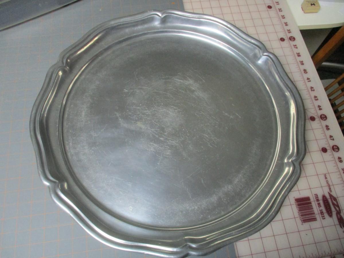 Larger Pewter Serving Tray A