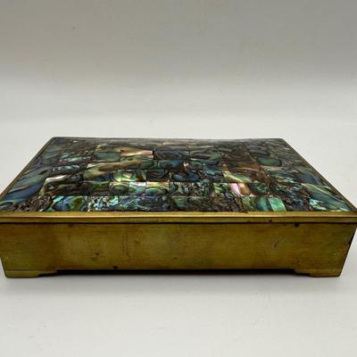 Brass & Abalone Shell Trinket Box