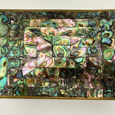 Brass & Abalone Shell Trinket Box