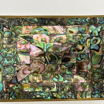 Brass & Abalone Shell Trinket Box