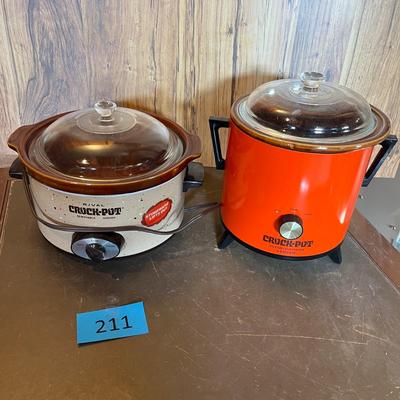 2 Vintage Crock Pots