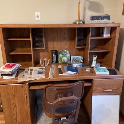 Desk, chair and accessories