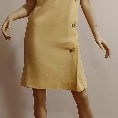 Vtg 1960s Domani knits Yellow Twiggy dress