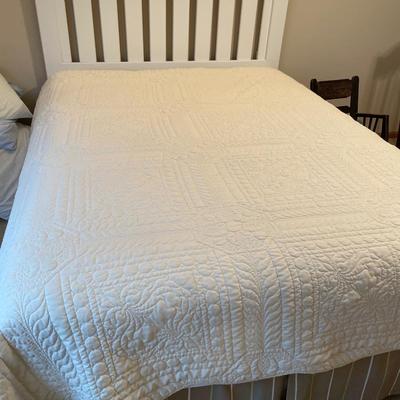 Comfort King Queen mattress and white bed Frame