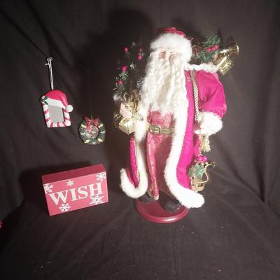 SANTA FIGURINE- WOODEN WISH SIGN AND PHOTO FRAME ORNAMENTS