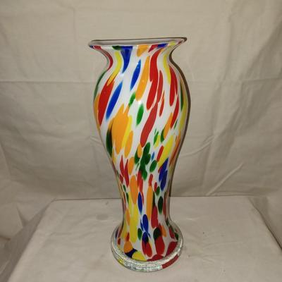 13" Handblown Glass Vase