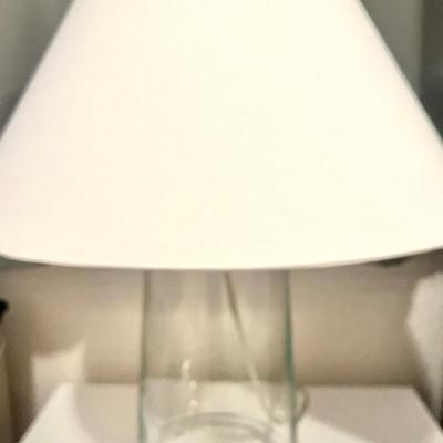 Pair of Pottery Barn glass table lamps