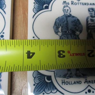 Vintage Delft Holland American Line Porcelain Tiles - C