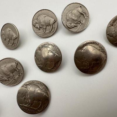US 5 Cents Buffalo Nickel Buttons