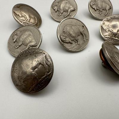 US 5 Cents Buffalo Nickel Buttons