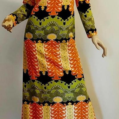 Iconic 1950s Elizabeth Arden Salon Couture Hostess Cheongsam Maxi dress