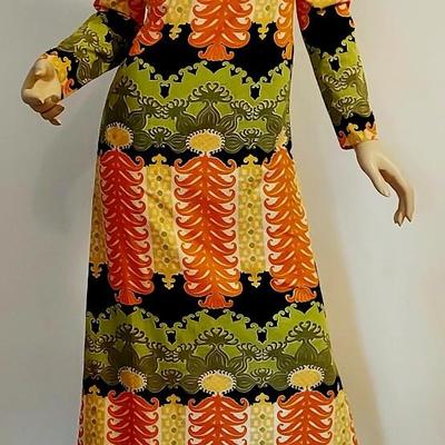 Iconic 1950s Elizabeth Arden Salon Couture Hostess Cheongsam Maxi dress