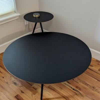 Trula Rubbed Black Metal Side Tables