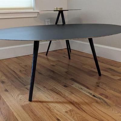 Trula Rubbed Black Metal Side Tables