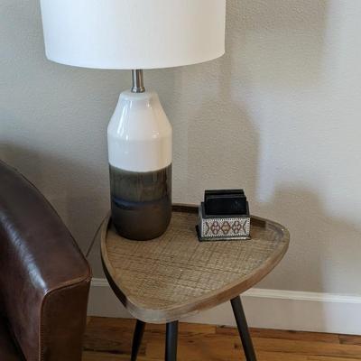 Lannister Swivel Club Chair and Moe's Side Table