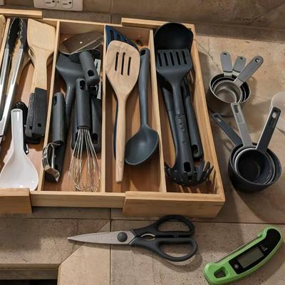 Kitchen Utensils and Bamboo Dividers