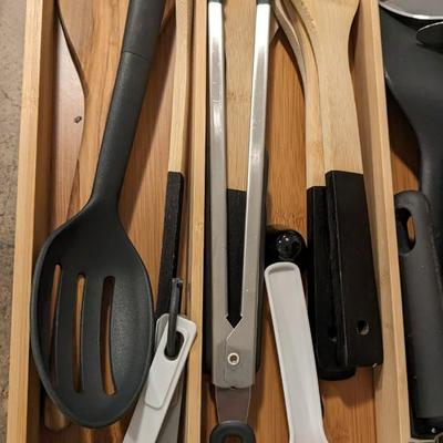 Kitchen Utensils and Bamboo Dividers