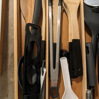 Kitchen Utensils and Bamboo Dividers