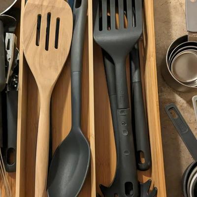 Kitchen Utensils and Bamboo Dividers
