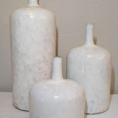 Reactive Stoneware Vase Trio