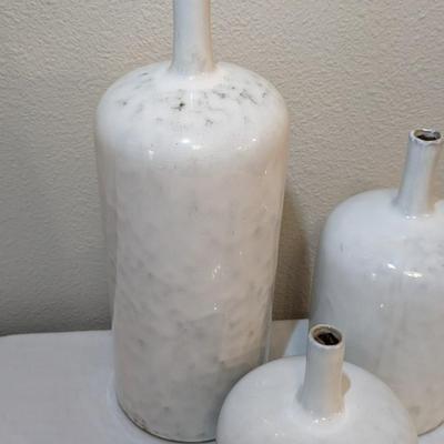 Reactive Stoneware Vase Trio