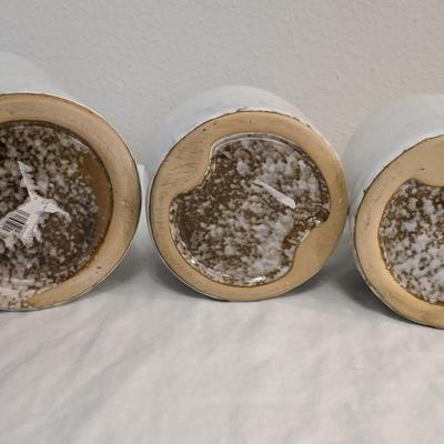 Reactive Stoneware Vase Trio