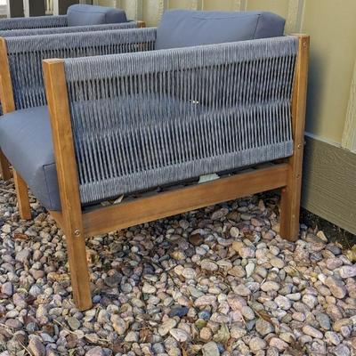 Rope Side Patio Chairs and Small Table