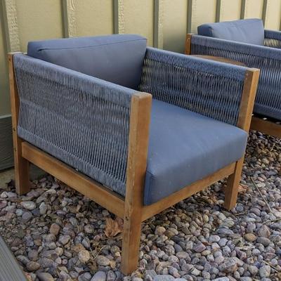 Rope Side Patio Chairs and Small Table