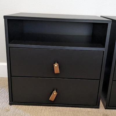 Leather Drawer Pull Nightstands