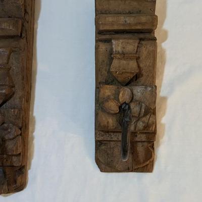 Carved Wood Hanging Hooks