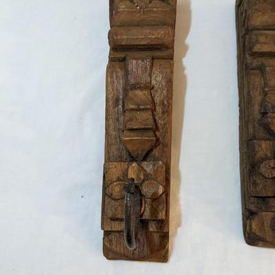 Carved Wood Hanging Hooks