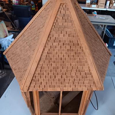 Large handmade light up Gazebo with Picnic table for Display or dolls