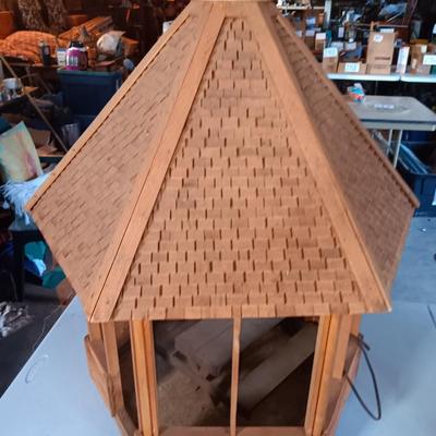 Large handmade light up Gazebo with Picnic table for Display or dolls