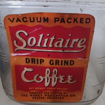 Two antique embossed design glass Coffee jars - Solitaire drip grind coffee