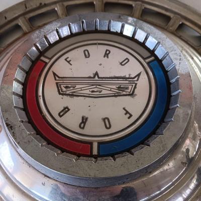 Two 1963 FordD Galaxie LTD used OEM 14" Stainless steel 18 slot hubcaps