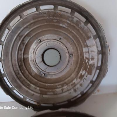 Two 1963 FordD Galaxie LTD used OEM 14" Stainless steel 18 slot hubcaps
