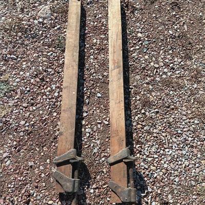 Two old T Handled clamps.