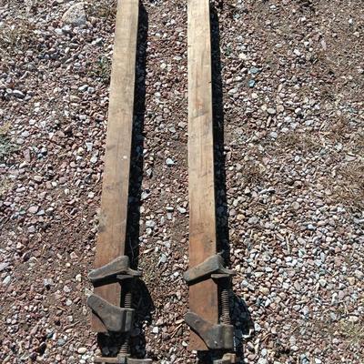 Two old T Handled clamps.