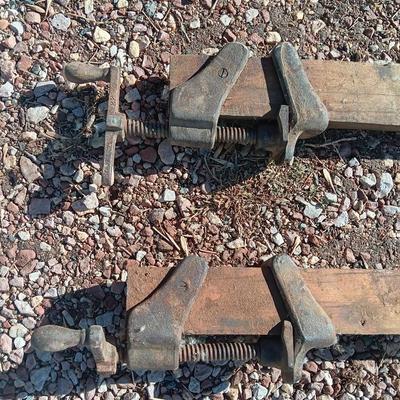 Two old T Handled clamps.