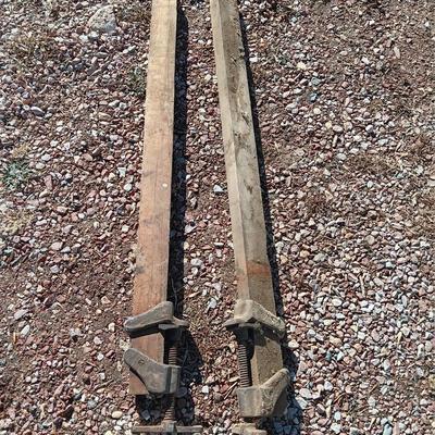 Two old T Handled clamps.