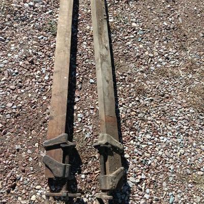 Two old T Handled clamps.