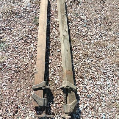 Two old T Handled clamps.